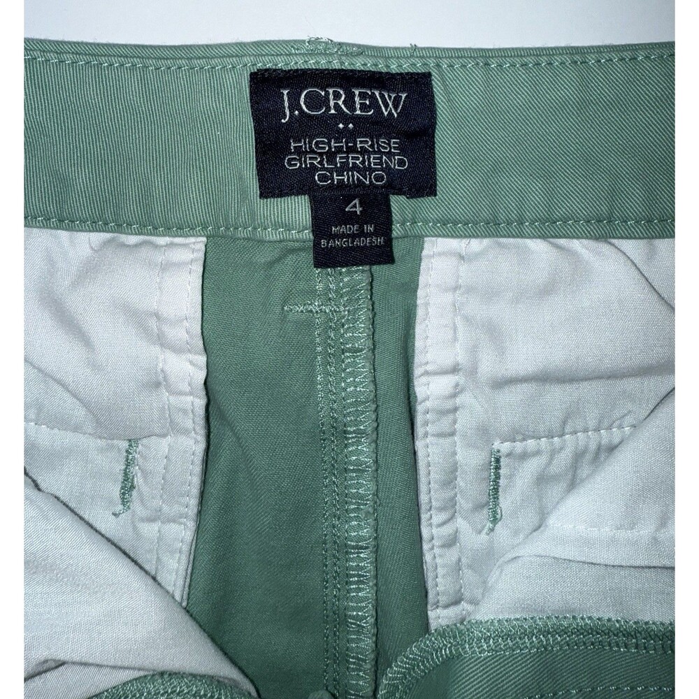 J.Crew High-Rise‎ Girlfriend Chino Pants Womens 4 in Green Cotton/Elastane - Picture 6 of 8
